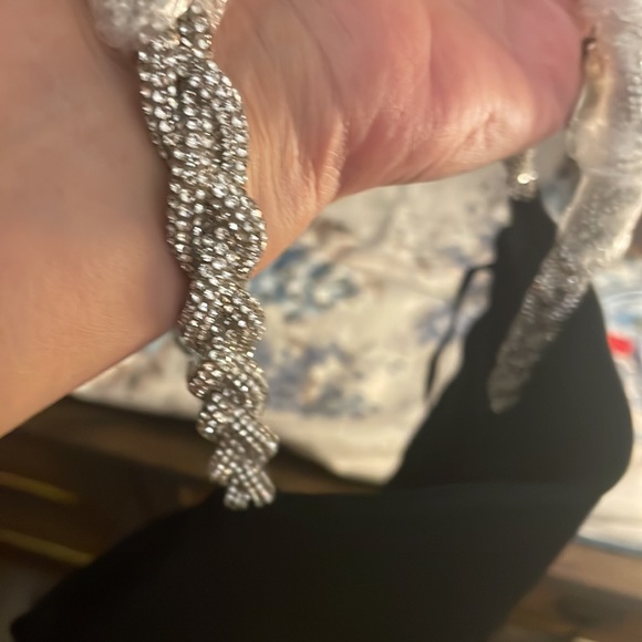 NWO ♥️Alice + Olivia FABOLOUS Stretchy Thick braided Rhinestone  Top Small - Picture 11 of 12